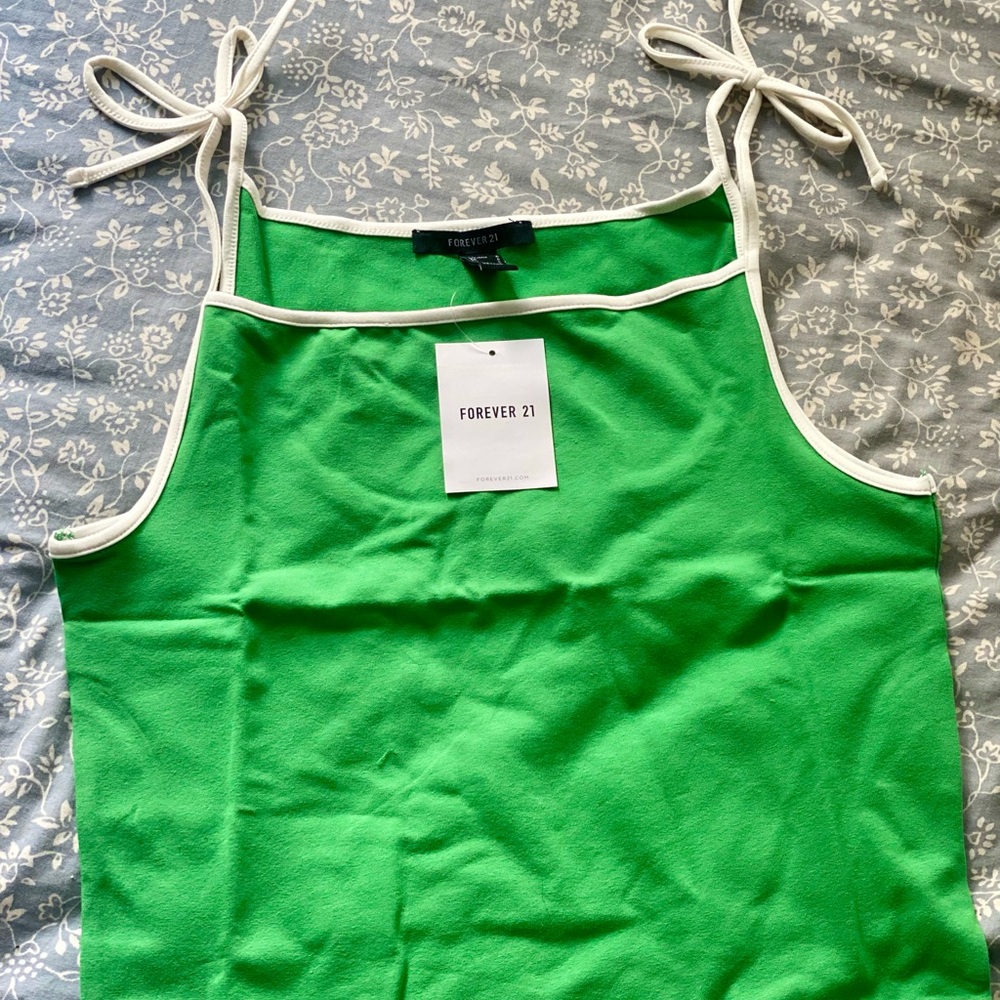 Forever 21 Green Tie Front Camisole